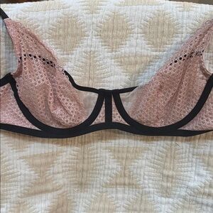 Victoria's Secret Blush Lace Bralette with Black Accents
